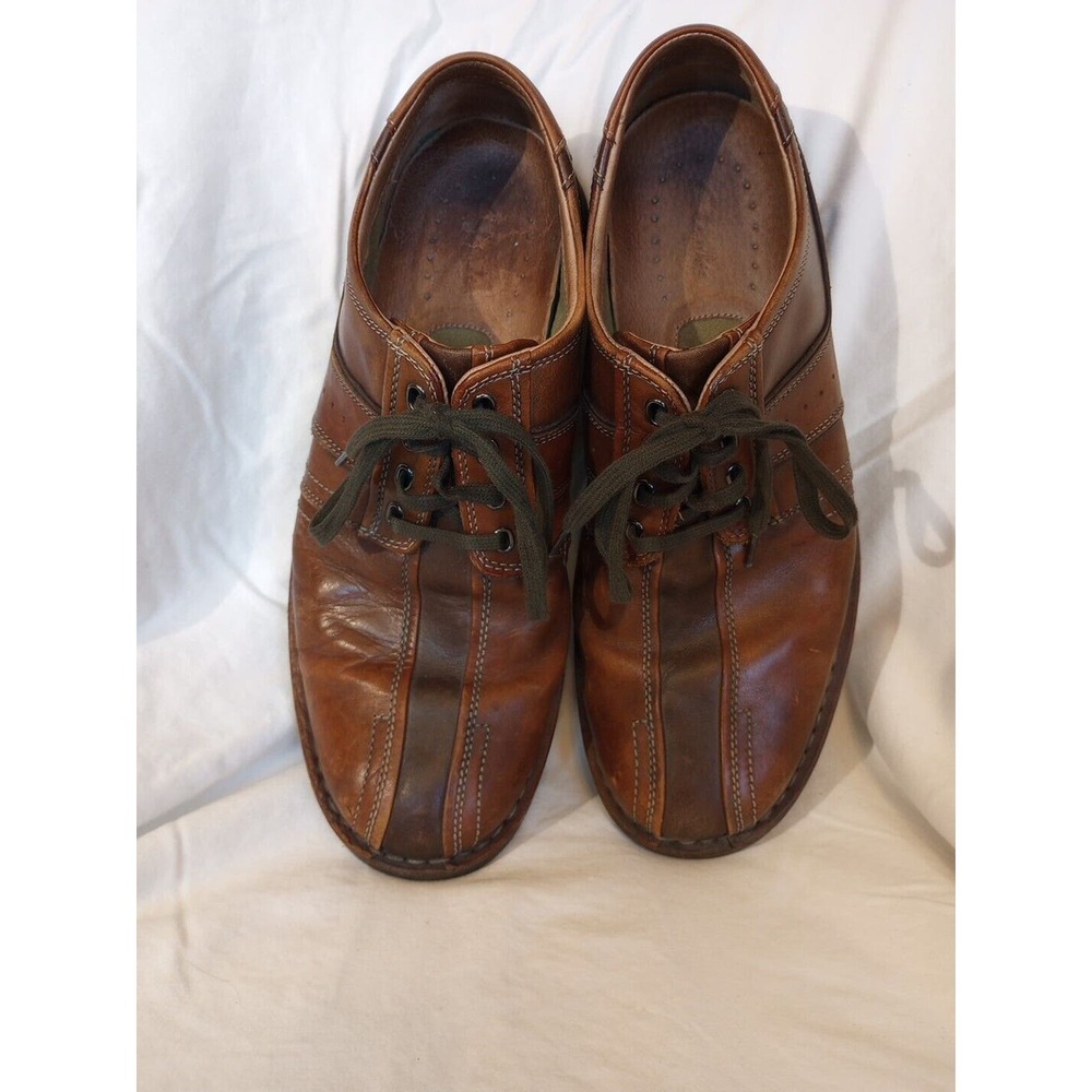 Clarks Mens Leather Casual Lace Up Comfort Driving Sneaker Shoes Brown Size 12